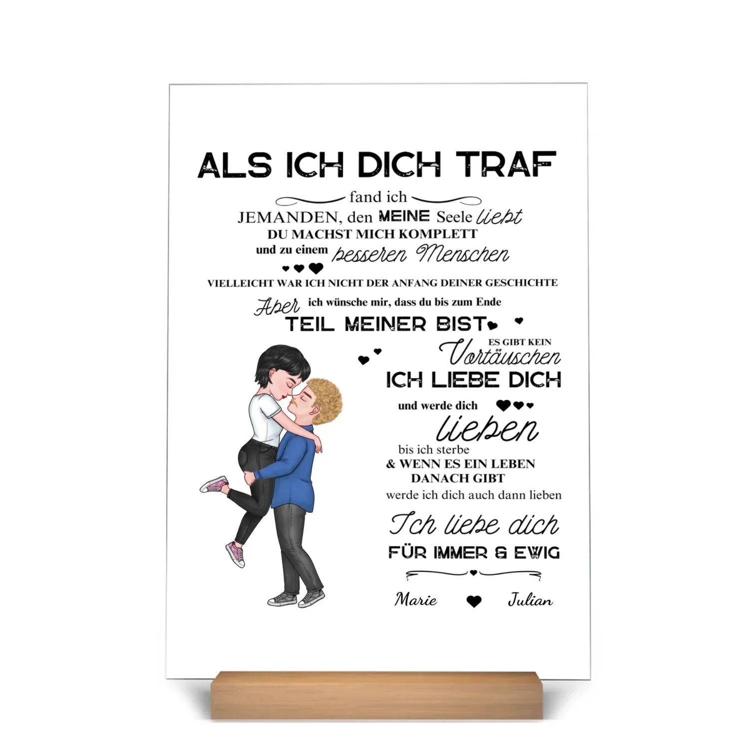 "Toen ik je ontmoette" - Gepersonaliseerde acrylplaat