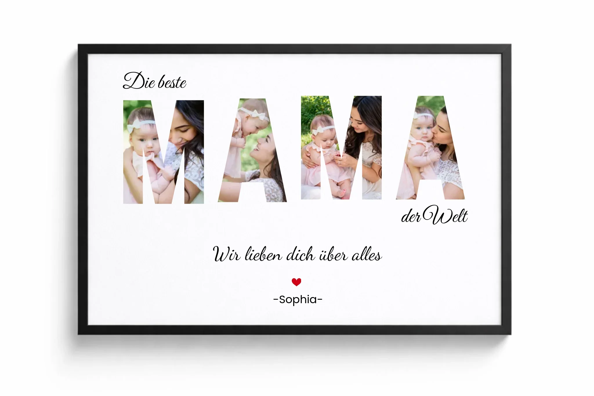 "Beste Mama der Welt Foto Collage" - Personalisierter Poster