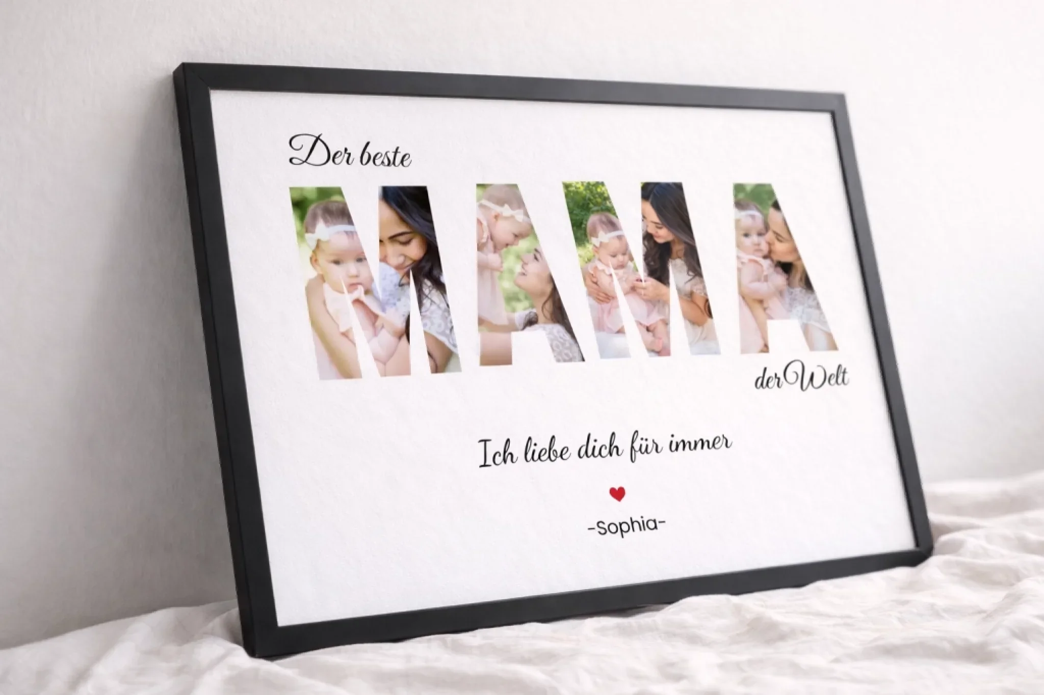 "Beste Mama der Welt Foto Collage" - Personalisierter Poster - Image 3