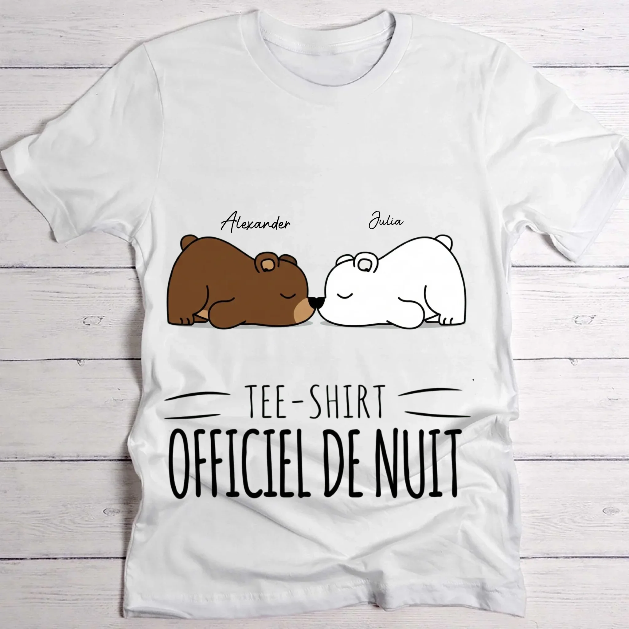 « Bonne nuit - Ours » - T-shirt personnalisé