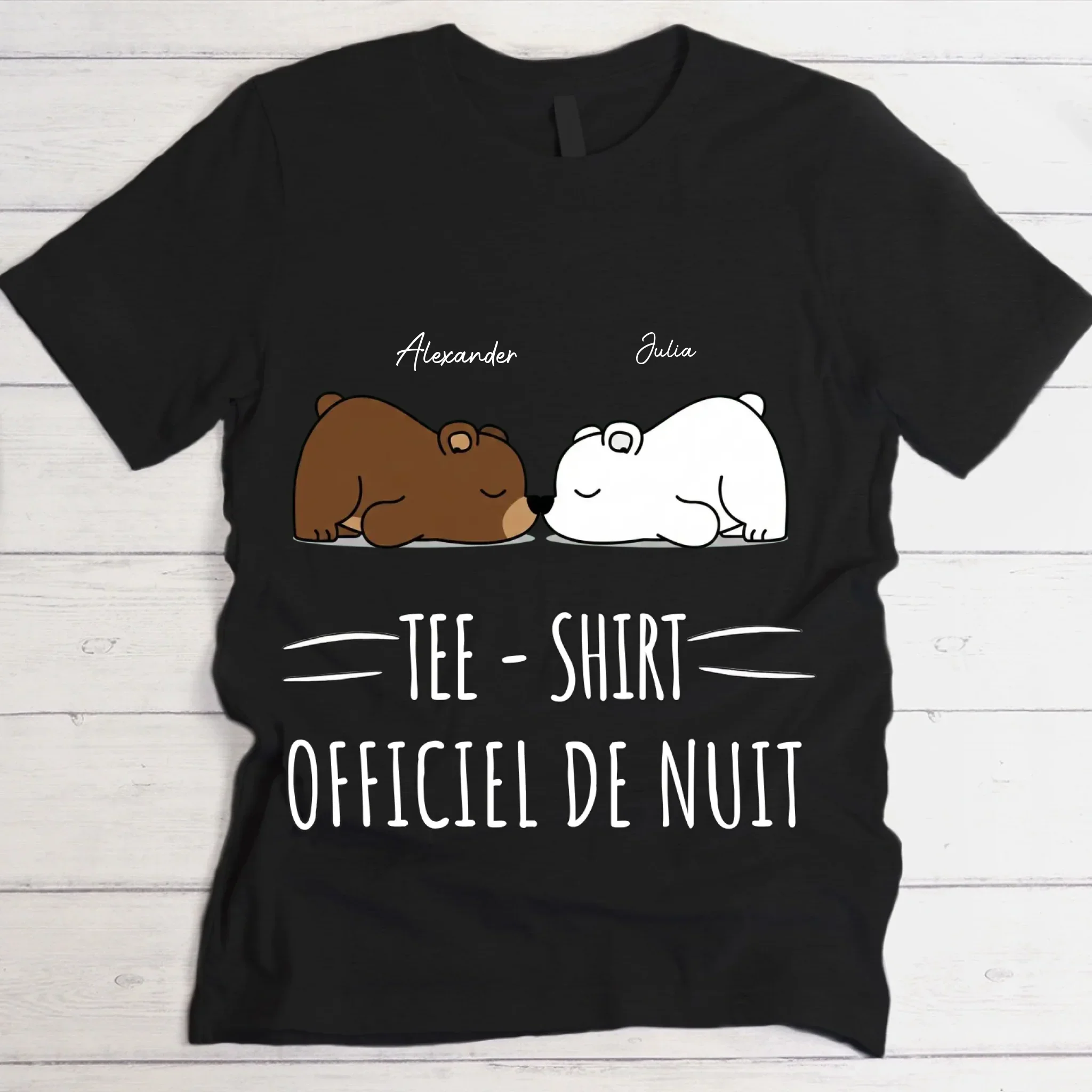 « Bonne nuit - Ours » - T-shirt personnalisé - Image 2