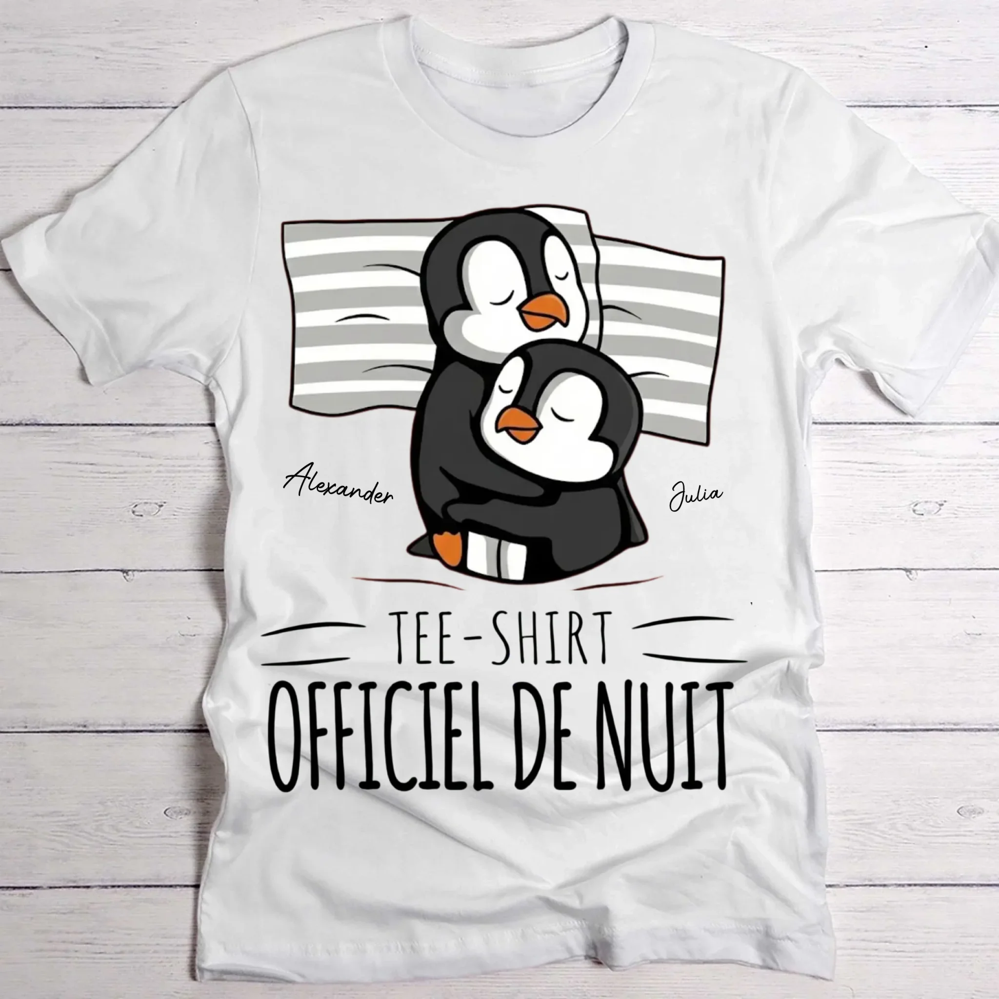 Bonne nuit - Pingouin - T-shirt personnalisé