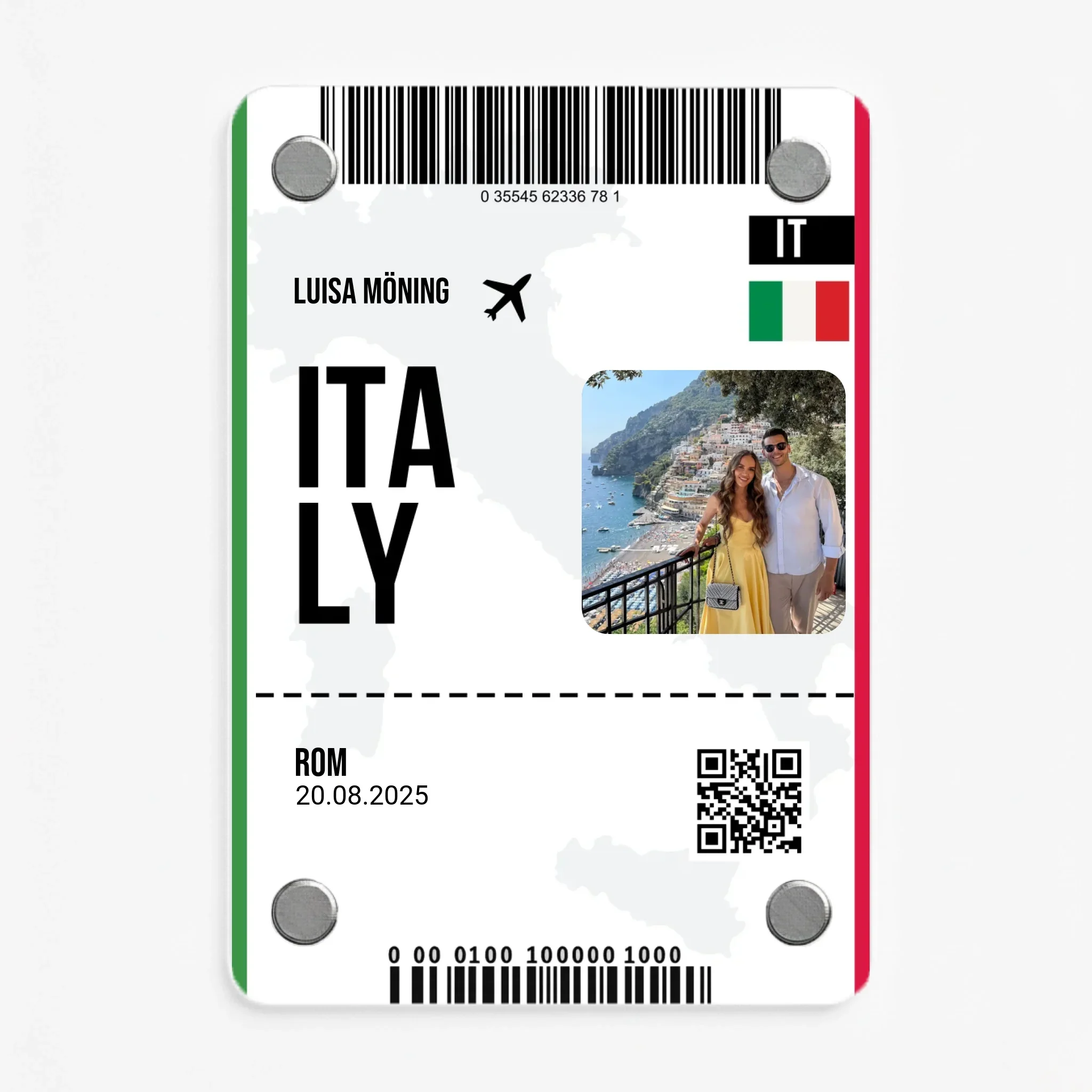 Vliegticket Italië - Acrylmagneet