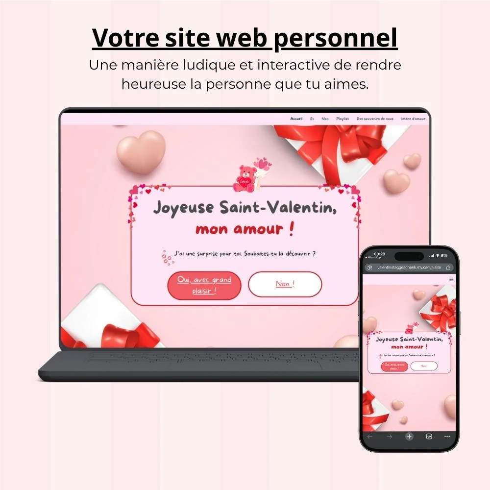Page d’amour – site web d’amour personnalisé