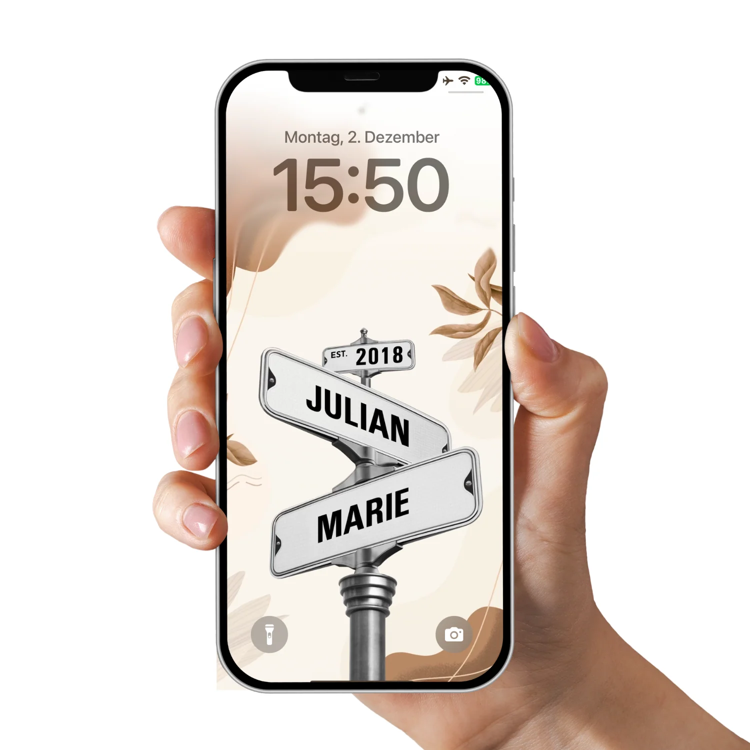 Bijpassende vergrendelschermtelefoon - straatnaambord