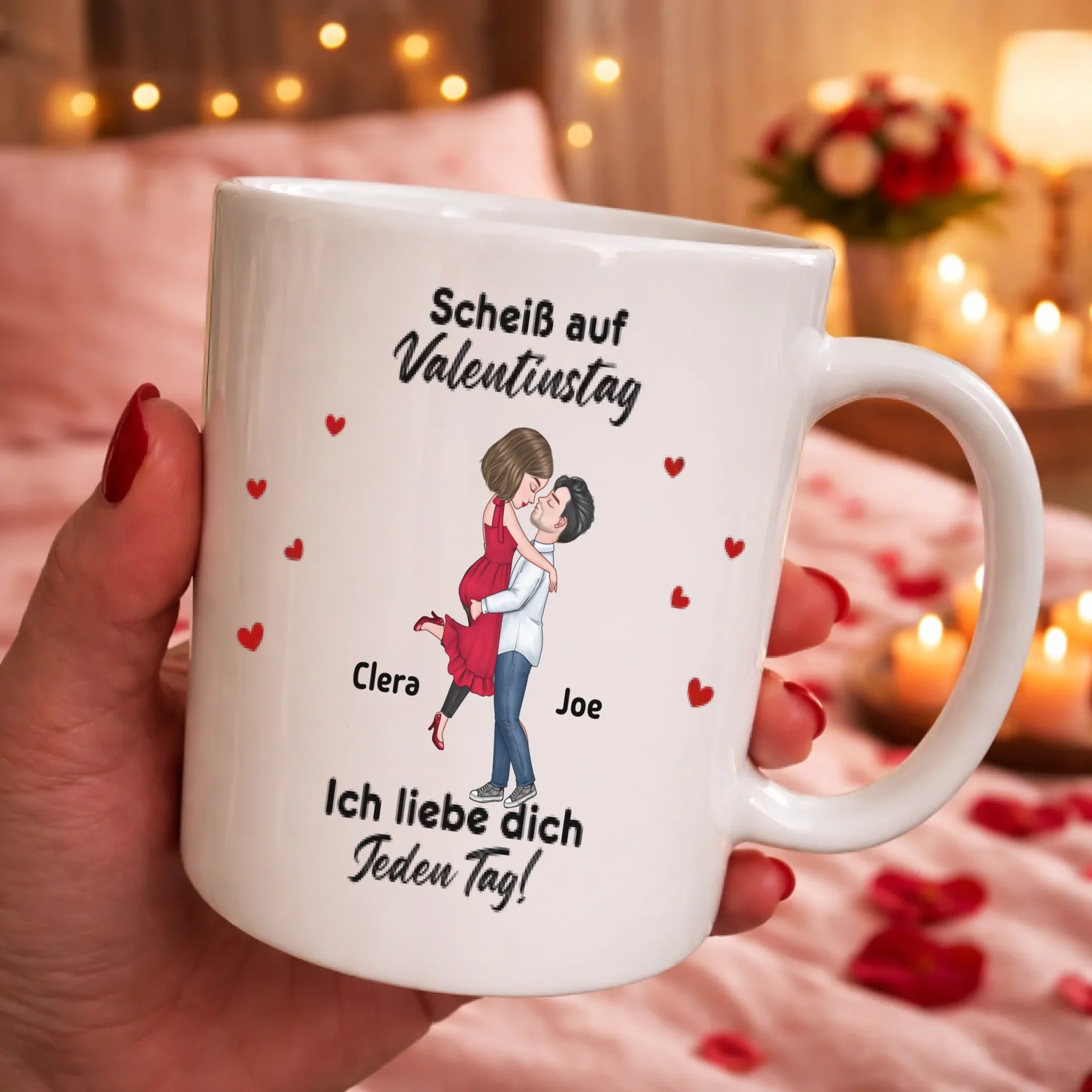 Schei* auf Valentinstag - Personalisierte Tasse