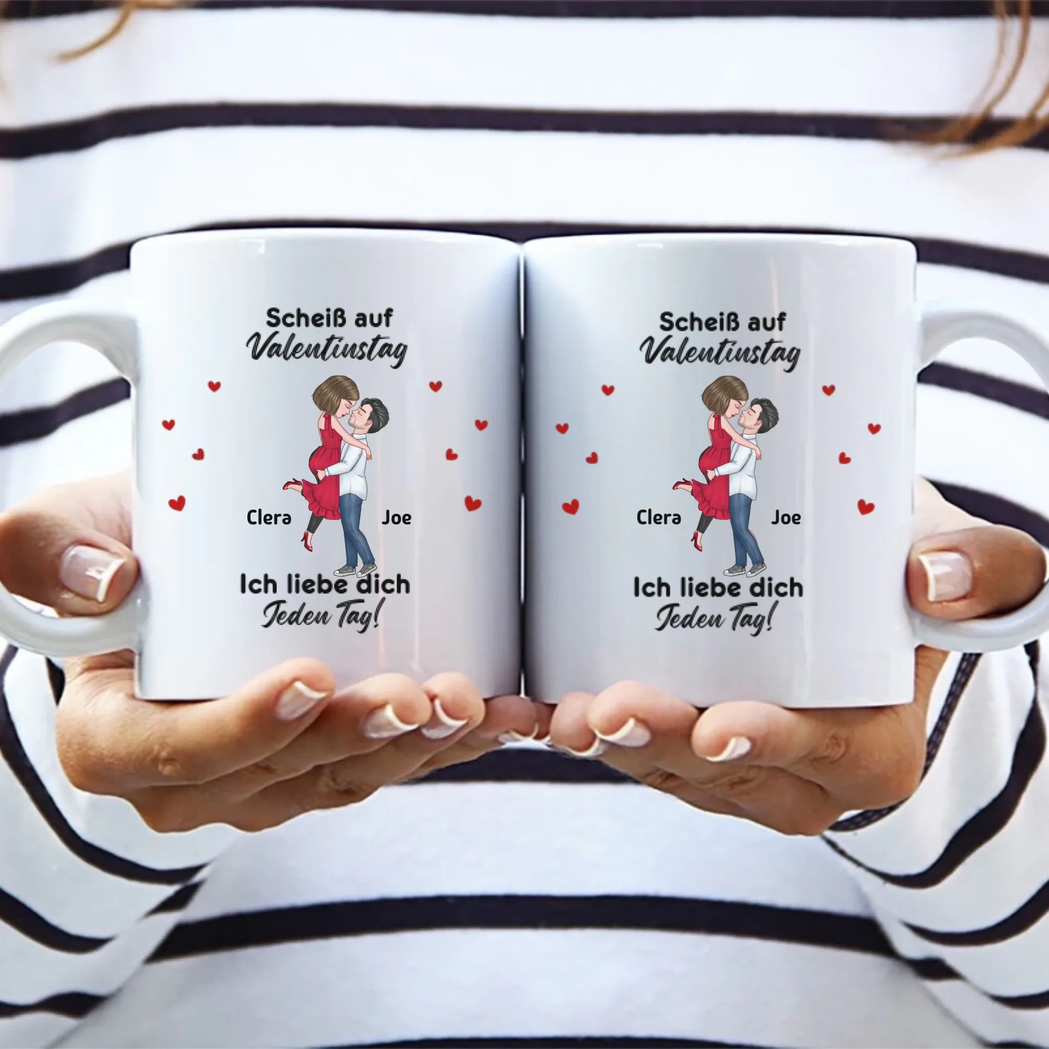 Schei* auf Valentinstag - Personalisierte Tasse - Image 2