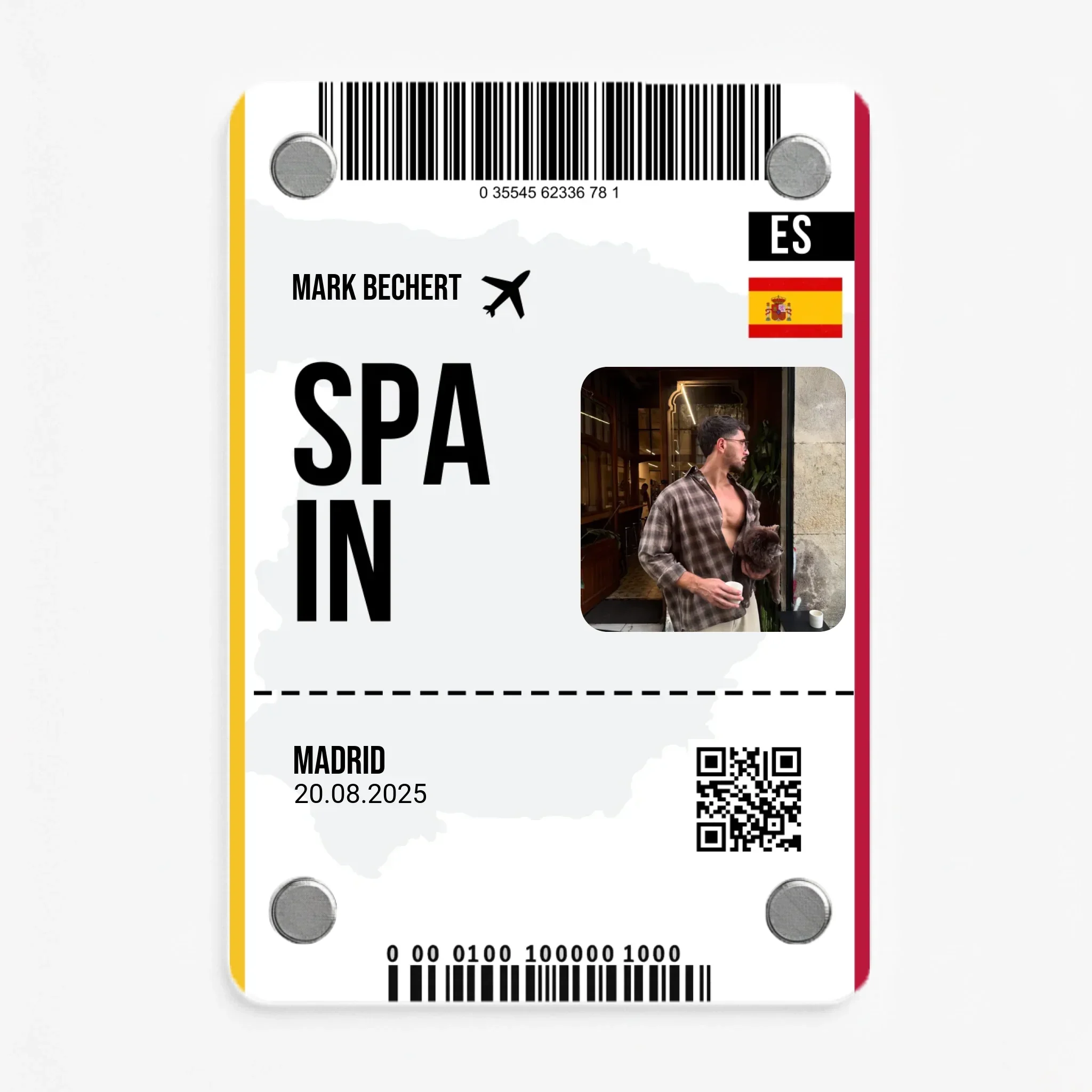 Vliegticket Spanje - Acrylmagneet