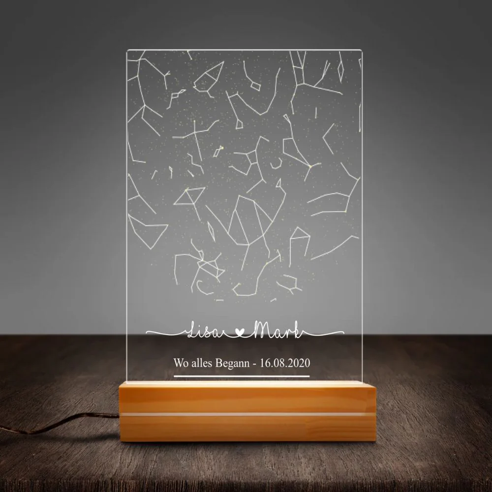 "Our Day" - Gepersonaliseerd nachtlampje (incl. houten voet) - Image 2