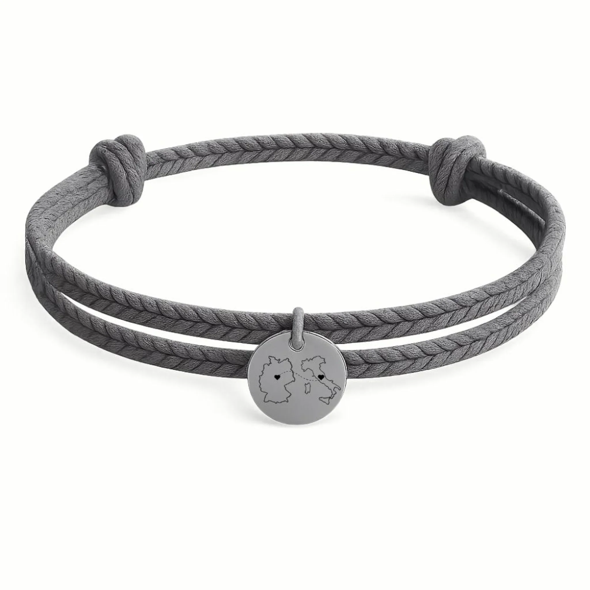 Two Places One Heart - Partnerarmband Grijs - Image 2
